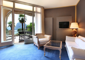 interior luxury apartment, comfortable classic living room