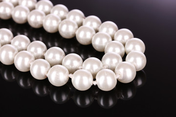 pearls on a gray background