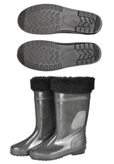 Rubber Boots. Сut on white background.
