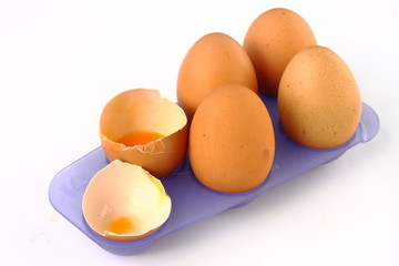 Eggs isolated on a white background