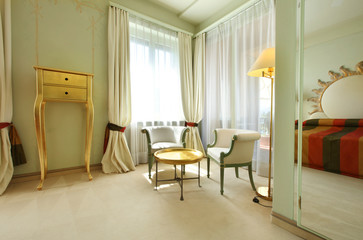 Fototapeta na wymiar interior luxury apartment, comfortable classic sitting room