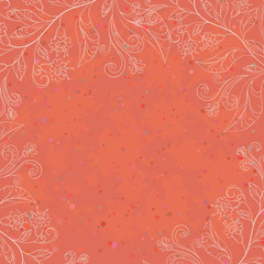 Background with contours of flowers