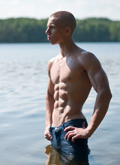 Model at the lake
