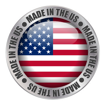 "MADE IN THE US" label (stamp badge American buy)