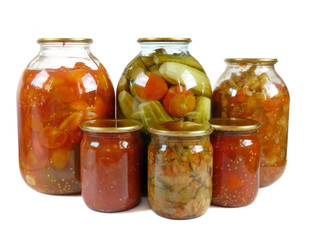 Fototapeta na wymiar Home canning. Pickles is isolated on a white background