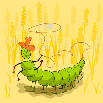 This is the caterpillar throws a lasso. It is a theme of summer. Stock  Vector | Adobe Stock