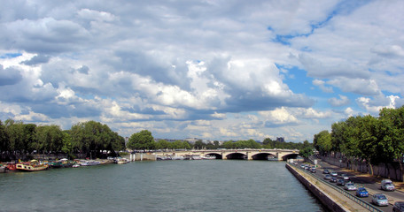 Fototapeta na wymiar paris, france, river seine, bridge, panorama, landscape