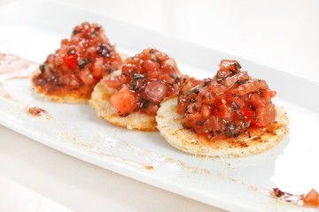 Appetizers with tomatoes