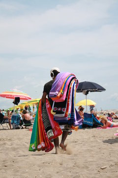 Hawker beach towels on the beach in the sand