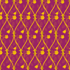 seamless abstract golden rose pattern
