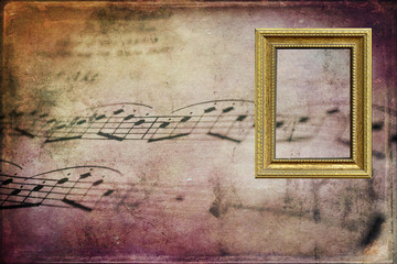 Musical texture grunge with frame