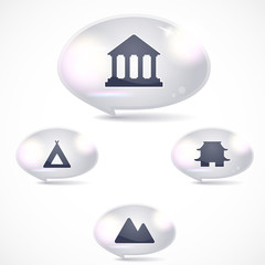 Speech bubbles with icons