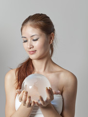 Woman protecting the earth