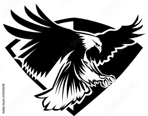 quot eagle mascot flying wings badge design quot stock image and quot eagle mascot flying wings badge design quot stock image and