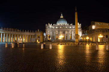 Obraz na płótnie Canvas Italy.Rome.Vatican.Saint Peter's Square at night