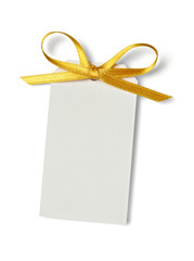 greeting card with ribbon note