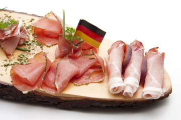 Schinken und Deutschlandfahne