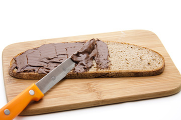 Brot mit Schokoladen Aufstrich