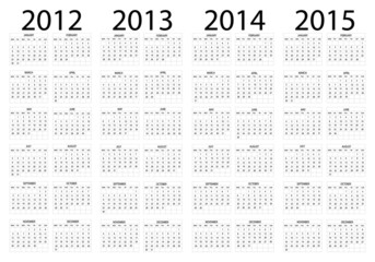 calendario año 2012-2013-2014-2015