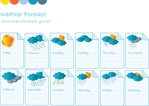 creative cards with daily weather forecast