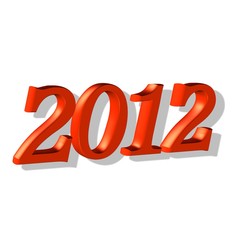 New year 2012, 3D text