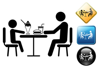 Lunch pictogram and signs