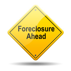 Se&ntilde;al amarilla texto Foreclosure Ahead