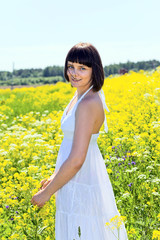 Fototapeta premium girl on a meadow.