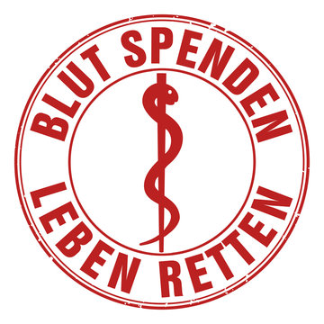 blut spenden leben retten blutspende stempel button