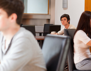 Obraz premium Thoughtful man having a coffee