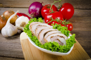 fleisch rouladen mit Chili und Tomaten