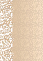 Flower background with lace, seamless template