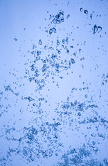 Blue water bubbles