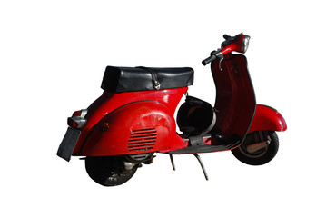 red vintage scooter vespa