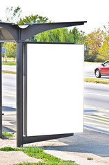 Blank billboard on bus stop for your advertising