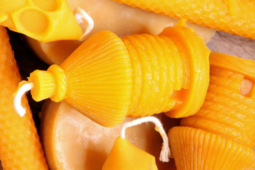 bougies en cire d'abeille