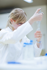 Closeup of a female researcher carrying out research experiments