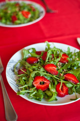 Salad With Arugula And Strawberries