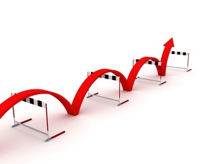 overcoming the barriers  success concept