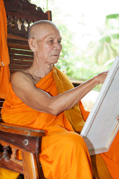 alter buddhistischer Mönch Thailand