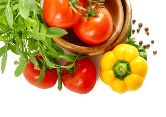 Fresh vegetables on white background