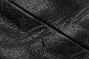 Crédence de cuisine en verre imprimé Cuir Coutures en cuir noir