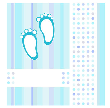 baby boy announcement card background. vector illustration