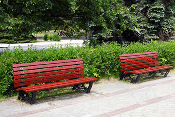 Benches in the park