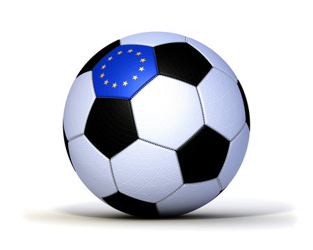 Fußball genäht Europa Gewebe Leder freigestellt