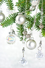 silver shiny christmas tree decoration