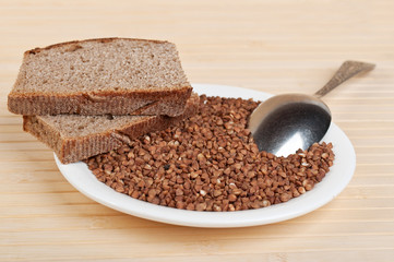 buckwheat and rye bread on plate