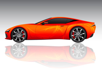 Naklejka premium Red Sports Vehicle