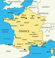map of France - vector illustration