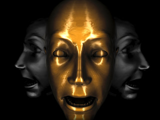 Metall-Maske schockierendes Dämon-Gesicht